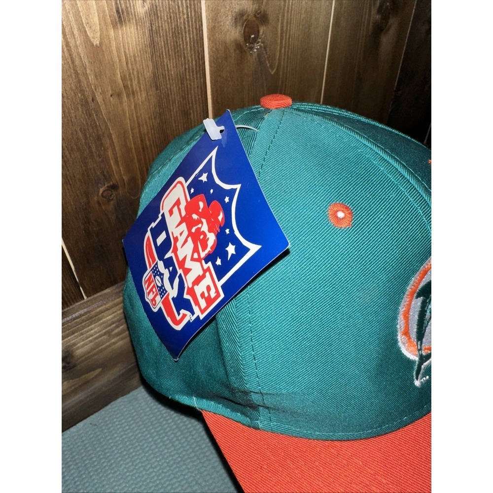 NWT Vintage 90s Logo 7 Team NFL Miami Dolphins SnapBack Hat Sports‎ Football - Picture 2 of 14